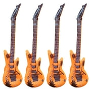 Gqtwoy 4PCS Large Inflatable Guitars, Blow Up Guitars Toy Guitars Assorted Colors for Kids Gifts pool party decorations Fancy Dress Party Stage Props(35.8x11in)